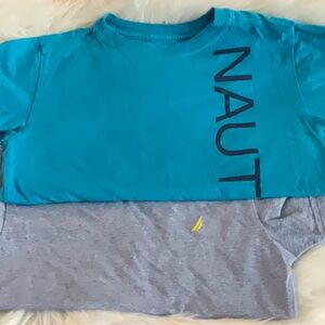 Nautica Teal and Gray Logo Tee